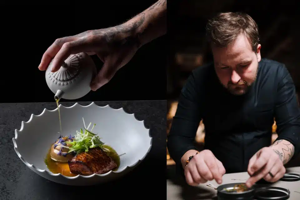 Roog restorani A.ju valikust ja peakokk Joonas Koppel.